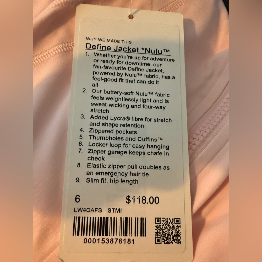 Define Hip Length Jacket. Nulu. Strawberry Milkshake. New With Tags. RARE! - Picture 7 of 7